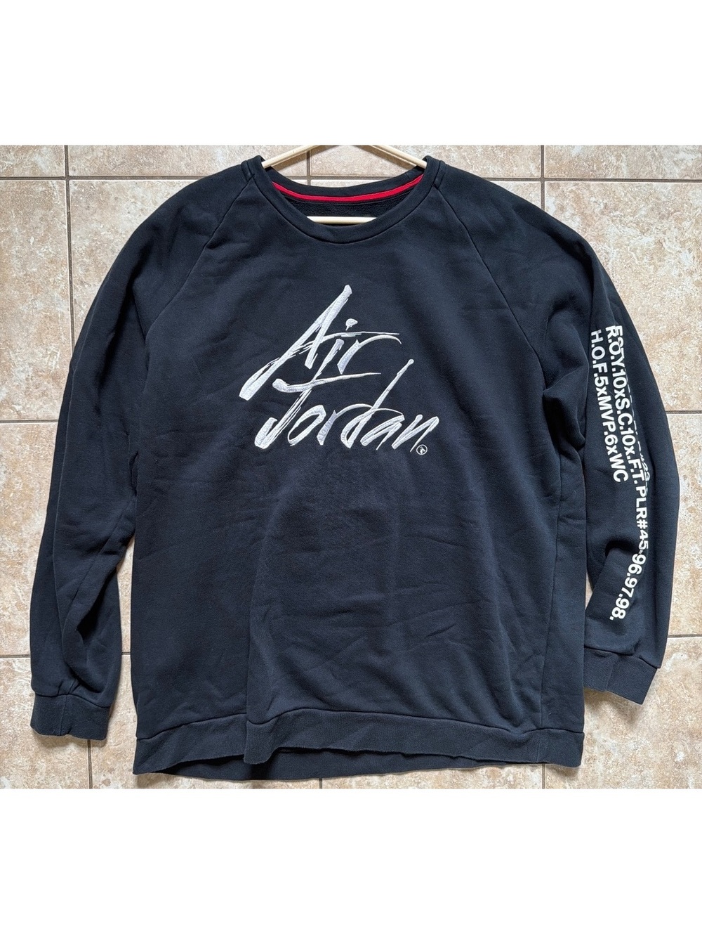 2XL - Men - Black Air Jordan Crewneck Sweatshirt